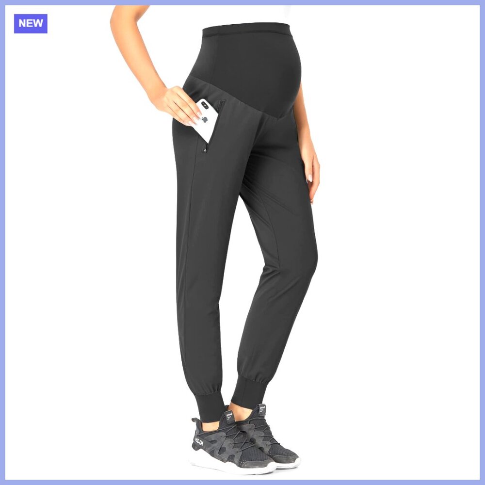 Maternity Joggers Quick-Dry Lightweight Active Pants Nylon Blend